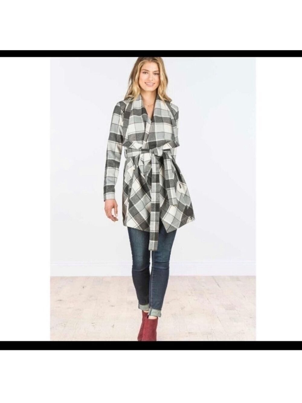 Matilda Jane Wrap Shawl Jacket Plaid XS